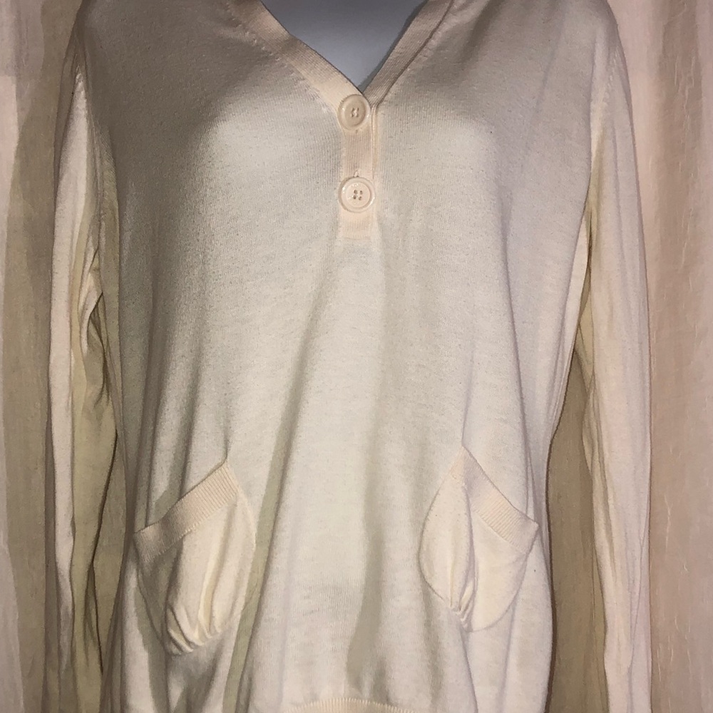 Tommy Hilfiger Cream V-Neck Sweater